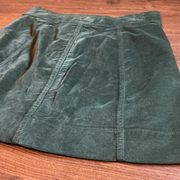 Madewell Skirt Women 2 Y2K Green Button-Front A-Line Corduroy Mini Boho 90s - Picture 11 of 13